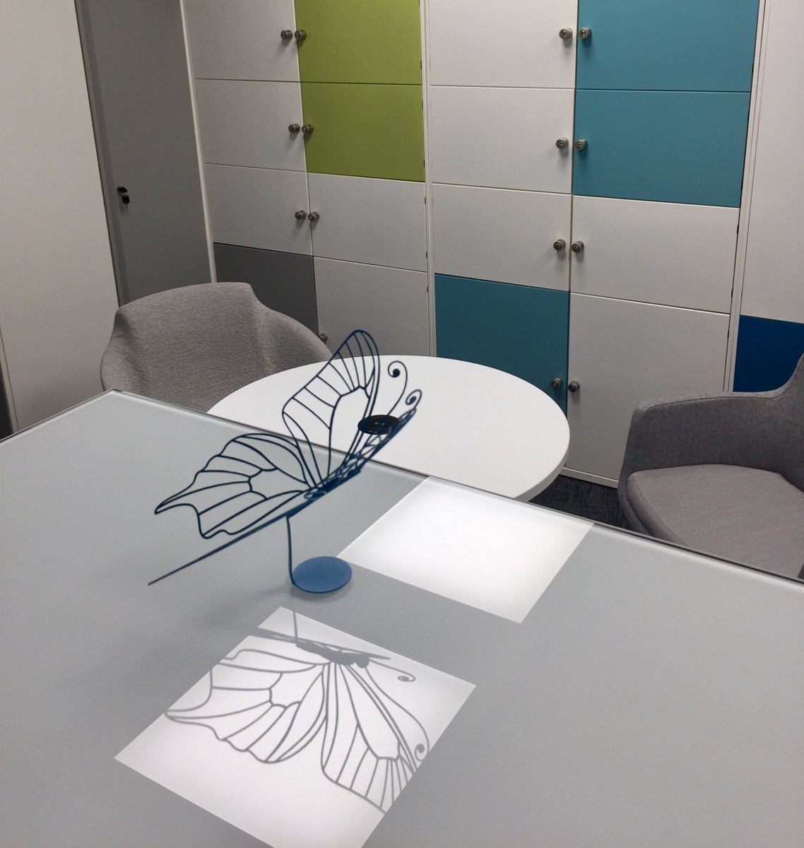 The_Gallery_'s tweet photo. We have a flying #butterfly at @The_Gallery_.Incredible how thin @SilverlineOE #laser #machine can cut the #steel! #SummerVibes #bluecolour https://t.co/5vCBn6efvT