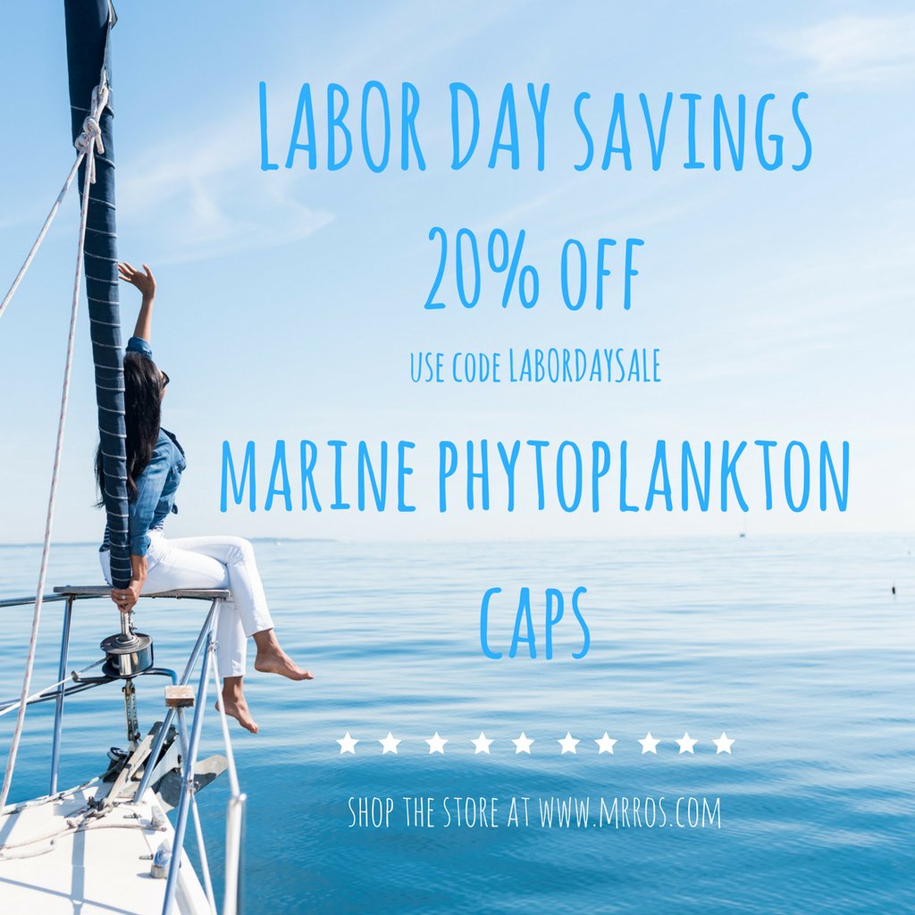 mrros_us's tweet photo. Labor Day Savings 🇺🇸  Save 20% on Marine Phytoplankton Veggie Caps. Enjoy your Labor Day Weekend! 🏖️ #laborday #sale #savings #weekend https://t.co/9h5QregdZg