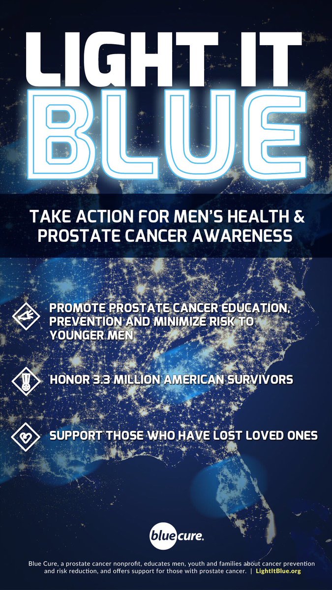 September is National Prostate Cancer Awareness Month. LightitBlue.org
