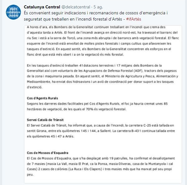 govcatcentral's tweet photo. @quimforn @interiorcat @AjMoia @SDrolkar @PL251047 @CoblaSantJordi @AjTaradell @ACastelloli @AjuntamentSEB @HoPierola @aj_ssguardiola @jmlluishoms @piliosuria @KRLS @gencat @AjCastelltersol @aitorguiteras @jalie002 @Impremta @eescale @joseprull @territoricat @AjGironella @ccbergueda @AssPuigsagordi @Akikonaj @_pscmanresa @Toobo_ @JosepRomero66 @mireiaaa15 4- @bomberscat, entre altres, treballen a #IFArtes @AjuntamentArtes 05i06i09ago #ifNavarcles @ajnavarcles 22i23ago i #ifPujalt #Pujalt 28ago https://t.co/pdStf0Pc1v