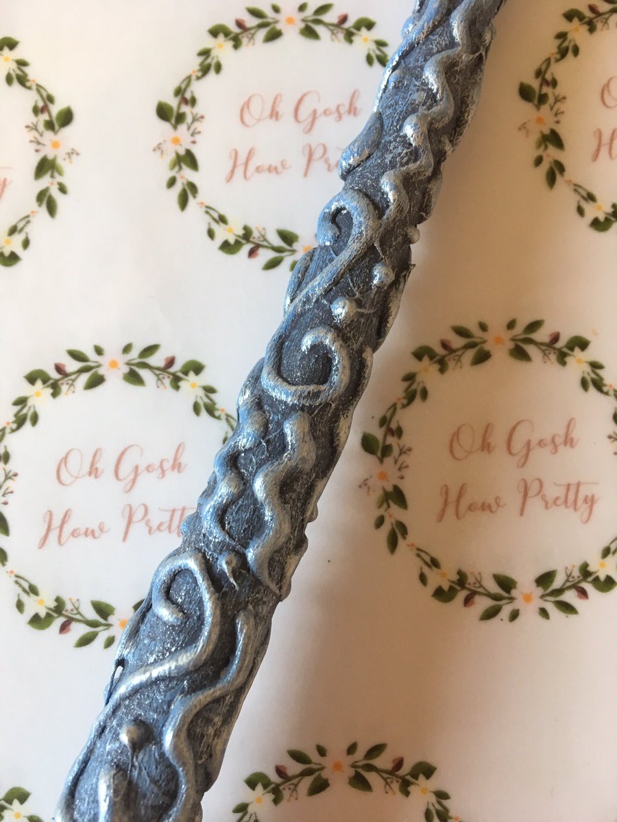 OGoshHowPretty's tweet photo. Beautiful blue steel effect magic wand I made yesterday #handcrafted #magic #believeinmagic #craftingthroughmentalillness #creativity https://t.co/xZPscwx5xY