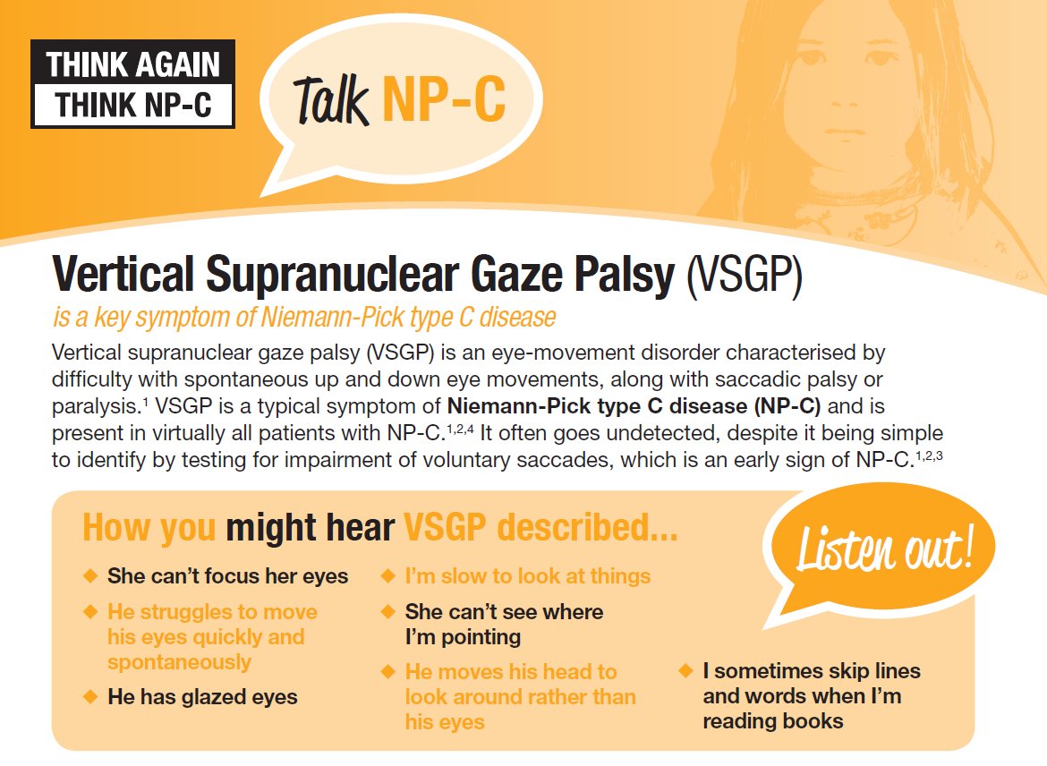 ThinkNPC's tweet photo. Vertical Supranuclear Gaze Palsy in NP-C can be difficult to describe. Use #TalkNPC to share your descriptions of VSGP #NPCAwareness https://t.co/up7ewmskRQ