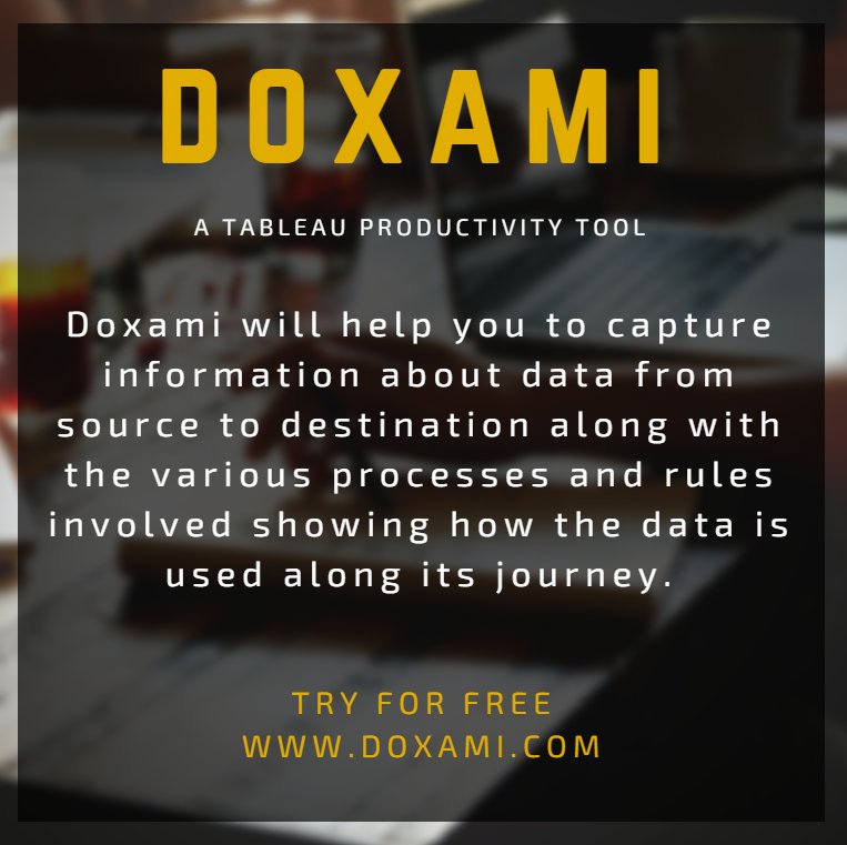Doxami4u's tweet photo. #tableau #workbook #documentation #visualization #TWB #techknomatic #Doxami #Lineage
https://t.co/oykuHEBw1n https://t.co/Veq696dNMQ