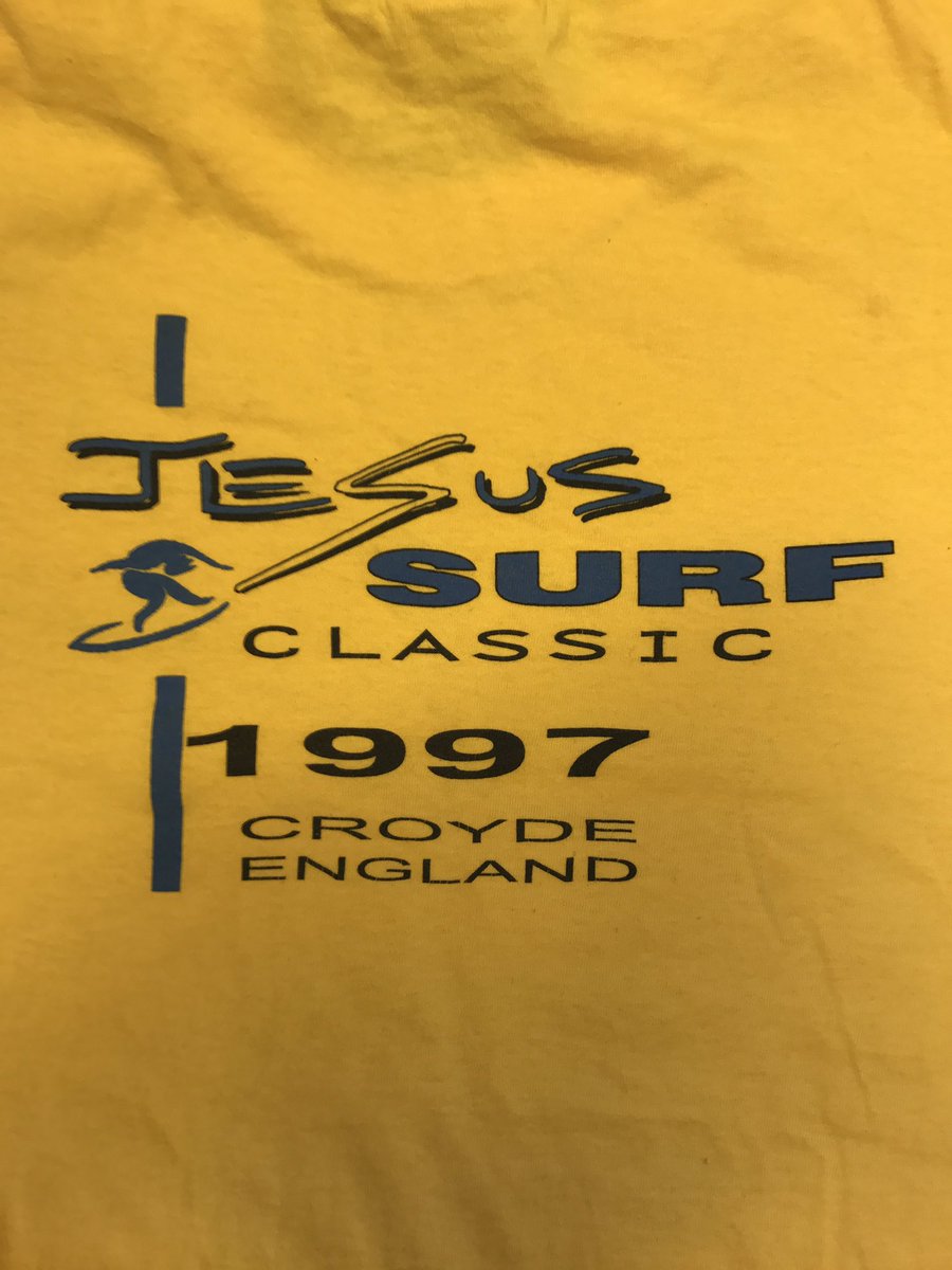 ChristianSurfer's tweet photo. 25 years of the Jesus Surf Classic - anyone still got either of these comp T-shirts ? @csuk_csi @cs_int #jesussurfclassic25 #jsc2017 https://t.co/UjSC8xvunL
