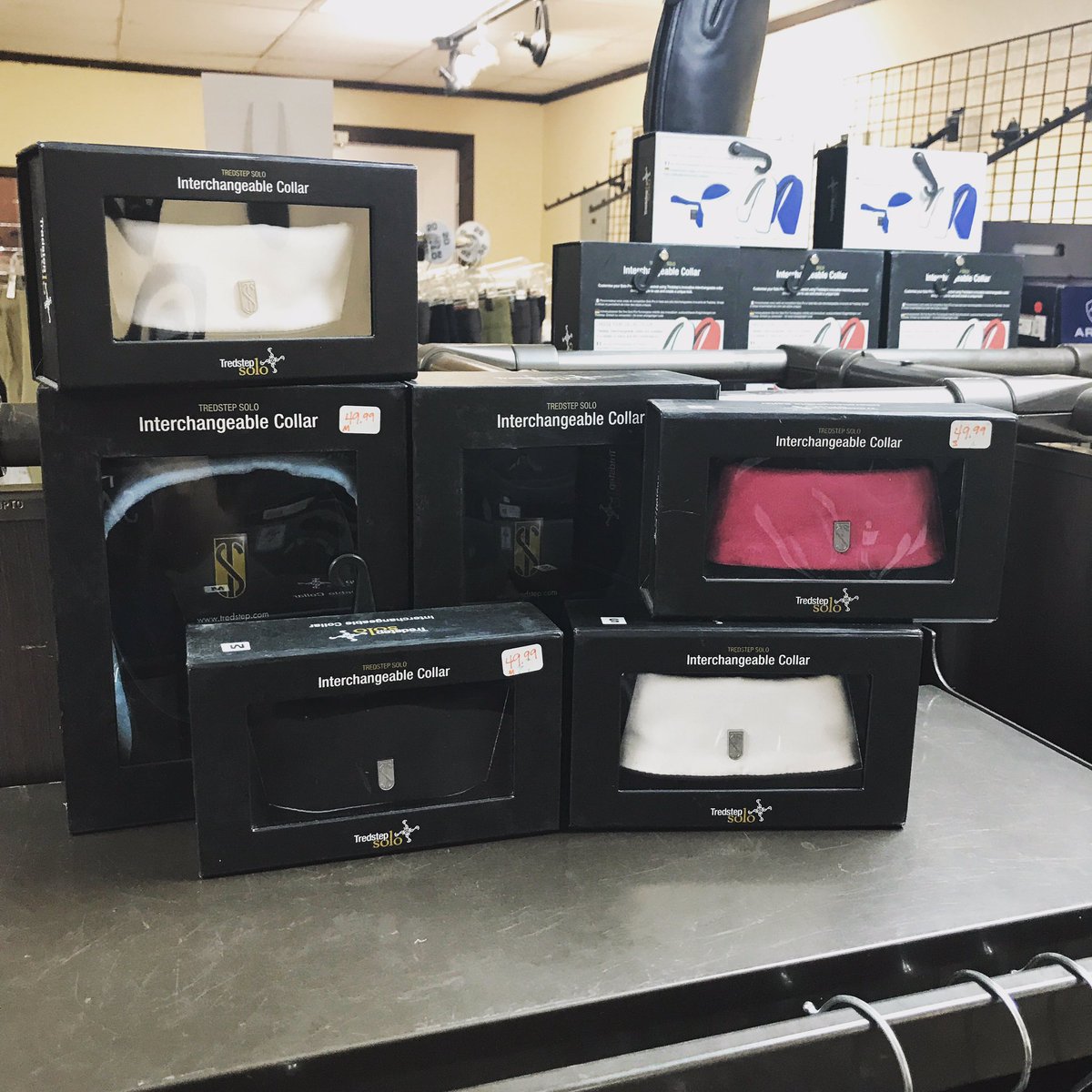 intheironstack's tweet image. This weekend's deal of the day (in-store) is ready to go 👏🏻 60% OFF Tredstep Ireland interchangeable show coat collars! Was $49.99 now $20!