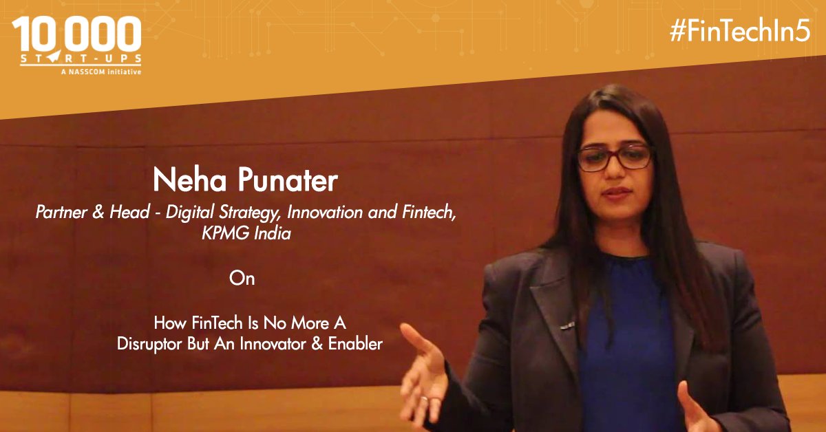 nasscomstartups's tweet photo. .@npunater of @KPMGIndia to discuss the present status &amp; future of financial services at #FinTechIn5. Register: https://t.co/1qPiSdVaEa https://t.co/Vxhz6L2K9F