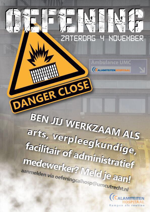 calhosp's tweet photo. 4 november 2017: oefening Calamiteiten Hospitaal! https://t.co/UcQd7pzGXv