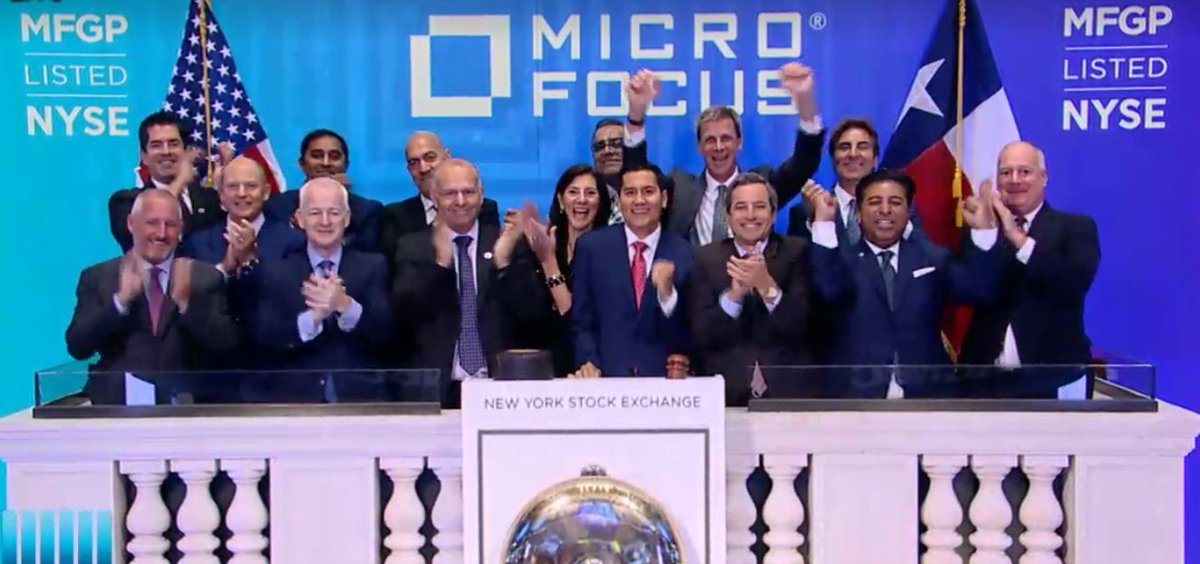 OpenTextSec's tweet photo. Did you catch the @NYSE livestream of @chsu1992 ringing the bell? So exciting!! #DiscoverTheNew #MicroFocus #ThatsOurCEO! https://t.co/iAT0ruRHdX