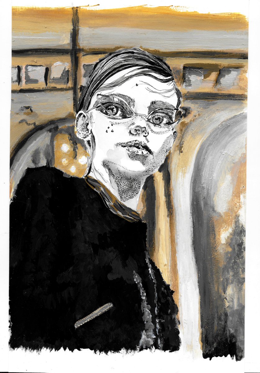 LottieRighton's tweet photo. paint and ink,having a little experiment with combination medium, AW16 @acnestudios #fashionillustration #illustrator #painting #acnestudios https://t.co/ZmU2TL1zjs