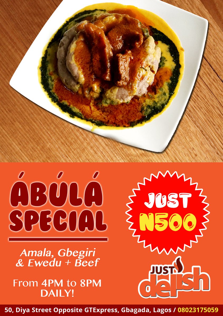 justdelishng's tweet photo. Our Abula Special is ON! Just 500 naira #OgbonoFeliFeli 🔥🔥🔥 https://t.co/8bM72kG3Xo