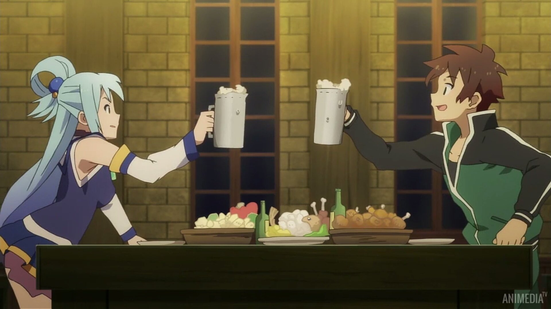 Konosuba Aqua с пивом