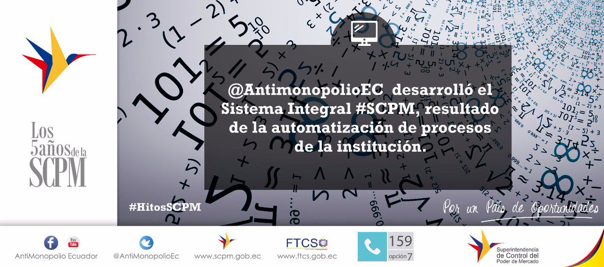 Competencia_Ec's tweet photo. El #SISCPM permitió mejorar los procesos de la institución! #HitosSCPM #5AñosSCPM https://t.co/r7Gk6KhaBM