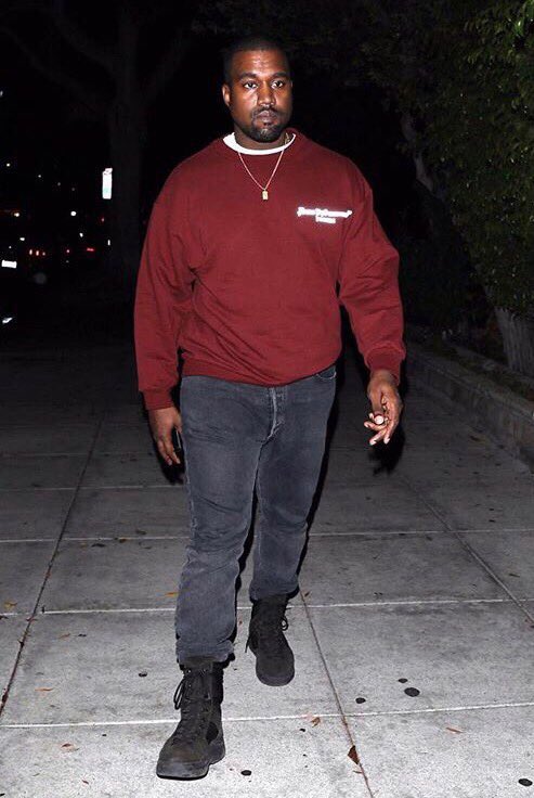 KanyeDirect's tweet image. Kanye &amp;amp; Pusha T in West Hollywood last night