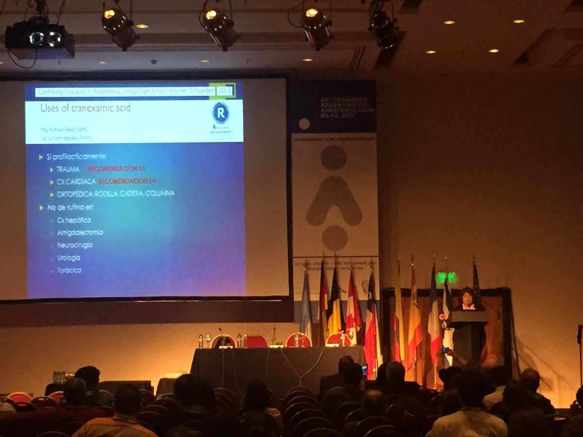 CAA_2017's tweet photo. Antifibrinólicos en el perioperatorio, ¿preventivo y/o terapéutico? - Dra. Alicia Vilaseca 
#CAA2017 #AprenderHaciendo #Seguridad https://t.co/5HwvKP9vaf