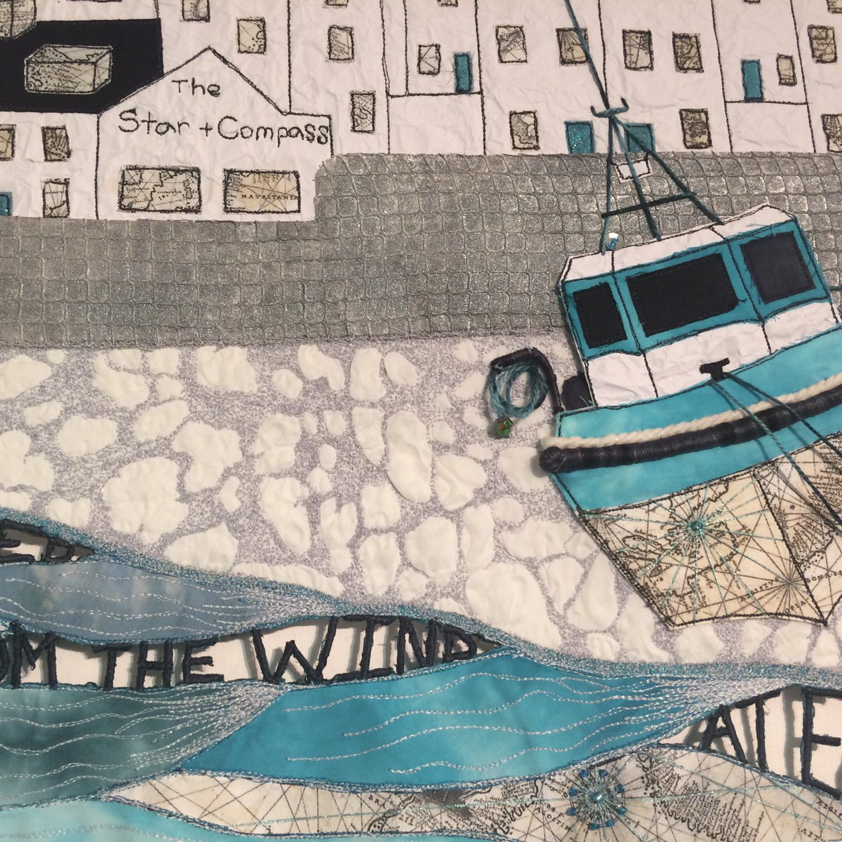 RedLionBooks's tweet image. Our new exhibition is up &amp;amp; ready for viewing! Beautifully 'Stitched Harbours' Here's a taster @VisitColchester #stitchersinc #lostthethread