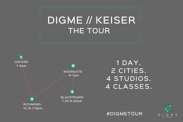 DigmeFitness's tweet photo. Make sure you book a bike to be part of the #DigmeTour! 4 studios, 4 classes, 1 day. Thurs 7th Sept. https://t.co/rmzOS6rRgt https://t.co/gVFzoX7cZ3