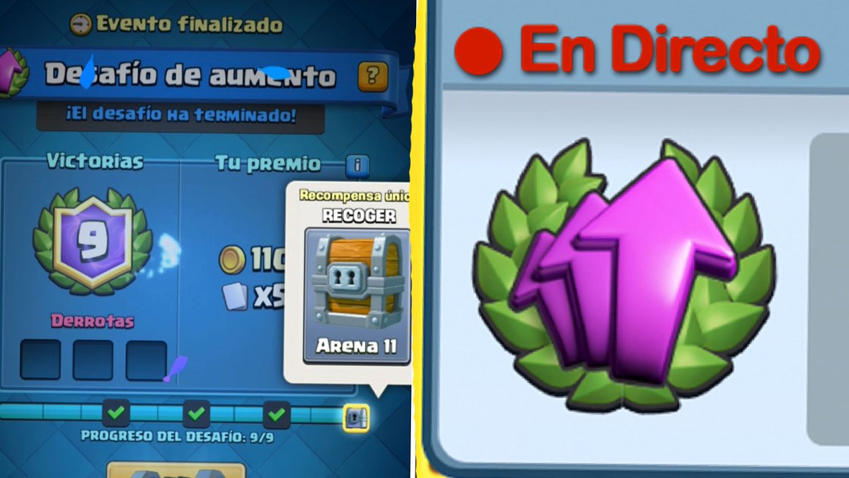 AnikiloGamer's tweet photo. EMPEZAMOS DIRECTO‼️

A LA PRIMERA EL NUEVO DESAFIÓ DE AUMENTO @ClashRoyale ‼️

9 victorias‼️

➡️ https://t.co/scUx9xFOYS https://t.co/ZJpkzY5gu6