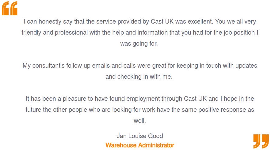 Cast_UK's tweet photo. Another great testimonial! #BuildingRewardingRelationships #Fridayfeeling #happyFriday https://t.co/o892lgkDeg