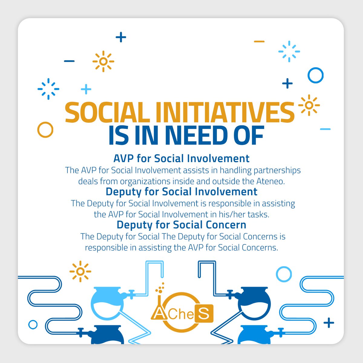 ateneochemsoc's tweet photo. Initiate involvement and concern within the community! 
Sign up now at: https://t.co/80VzJSpaTj
#SocialInvolvement #SocialConcern https://t.co/maqkQKeR10