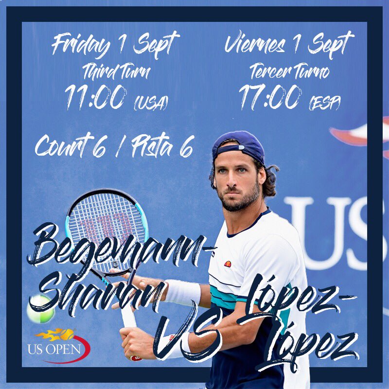 feliciano_lopez's tweet photo. Primer partido de dobles con @marclopeztarres en el @usopen este año! / First doubles match with @marclopeztarres at @usopen this year!🗽💪🏻 https://t.co/pWHllDWk5o