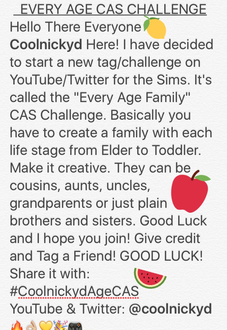 coolnickyd's tweet image. 🎉💛🔥 NEW CAS CHALLENGE🎉💛🔥 please check it out and use the #CoolnickydAgeCAS so I can see it in the gallery or twitter!