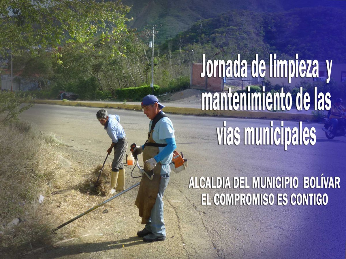 alcaldiadelmb's tweet photo. JORNADA DE LIMPIEZA Y MANTENIMIENTO DE LAS VÍAS MUNICIPALES
ALCALDÍA DEL MUNICIPIO BOLÍVAR EL COMPROMISO ES CONTIGO https://t.co/vCCj57qGSI