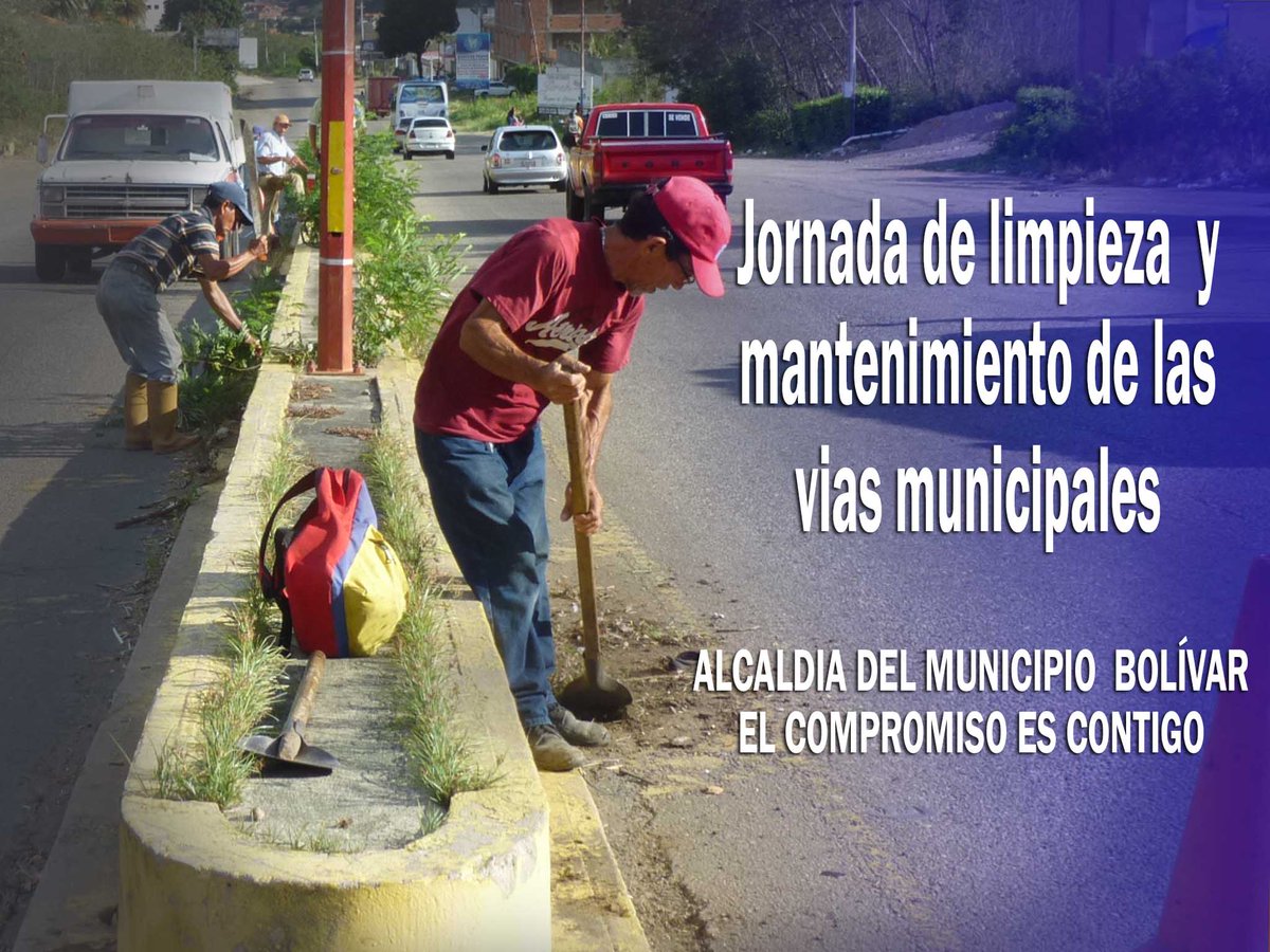 alcaldiadelmb's tweet photo. JORNADA DE LIMPIEZA Y MANTENIMIENTO DE LAS VÍAS MUNICIPALES
ALCALDÍA DEL MUNICIPIO BOLÍVAR EL COMPROMISO ES CONTIGO https://t.co/vCCj57qGSI