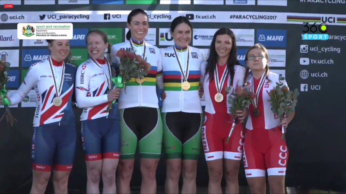 CyclingIreland's tweet photo. It's hard not to get emotional listening to Amhrán na bhFiann belting out for these two superheroes - getting their well earned stripes https://t.co/845aMkv9Jx
