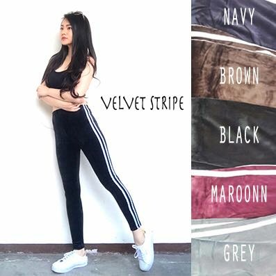 devLinshop's tweet image. Legging import velvet stripe salur celana olahraga gym senam yoga Allsize fit to L bhn velvet pinggang karet, halus import good quality 72rb