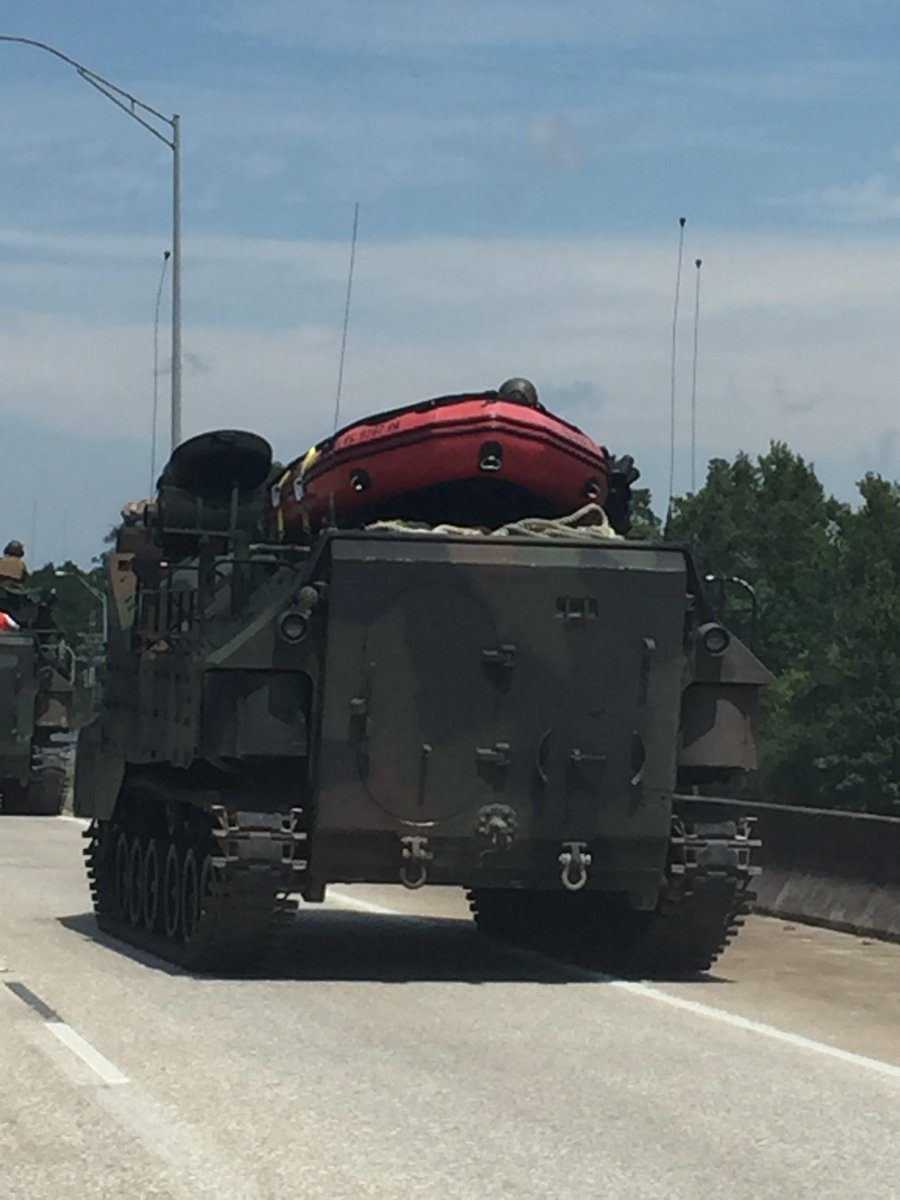 scfdpio's tweet photo. HARVEY UPDATE: Yesterday #USARTF4 teamed with military utilizing amphibious vehicles in Lumberton. To date 375+ rescued. #Harvey https://t.co/rAiRtV3TPy