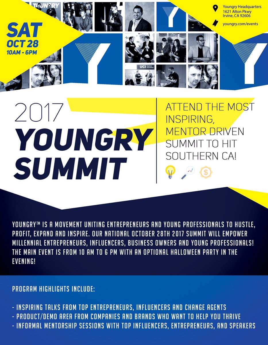 StayYOUNGRY's tweet photo. Excited to announce some #speakers next week! Take advantage of early bird tickets https://t.co/L22IL3272f #stayyoungry #youngrysummit https://t.co/yqoFQGJKyx