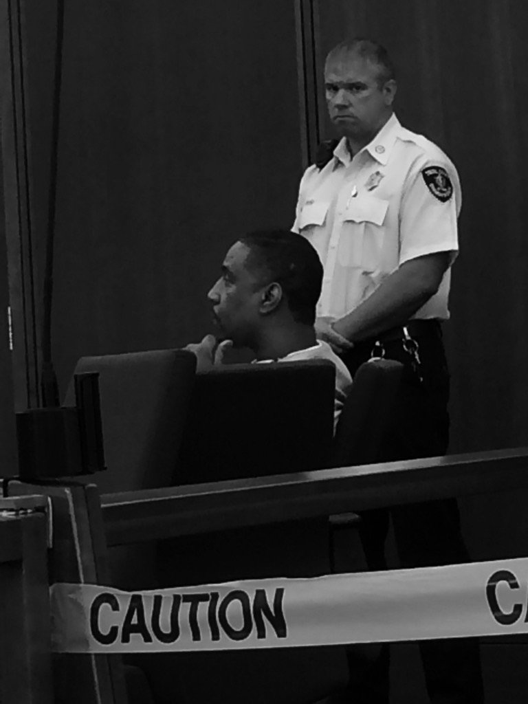 burrell_wgbh's tweet photo. Darrell Jones at hearing in #plymouth weighing possible racial bias in jury that convicted him of murder in 86 #necir https://t.co/Rj0O4LC8Wg