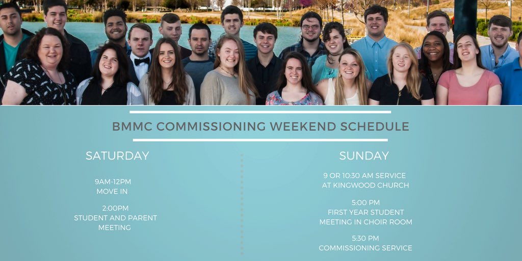 BMMC Commissioning Weekend Schedule #bmmcexperience