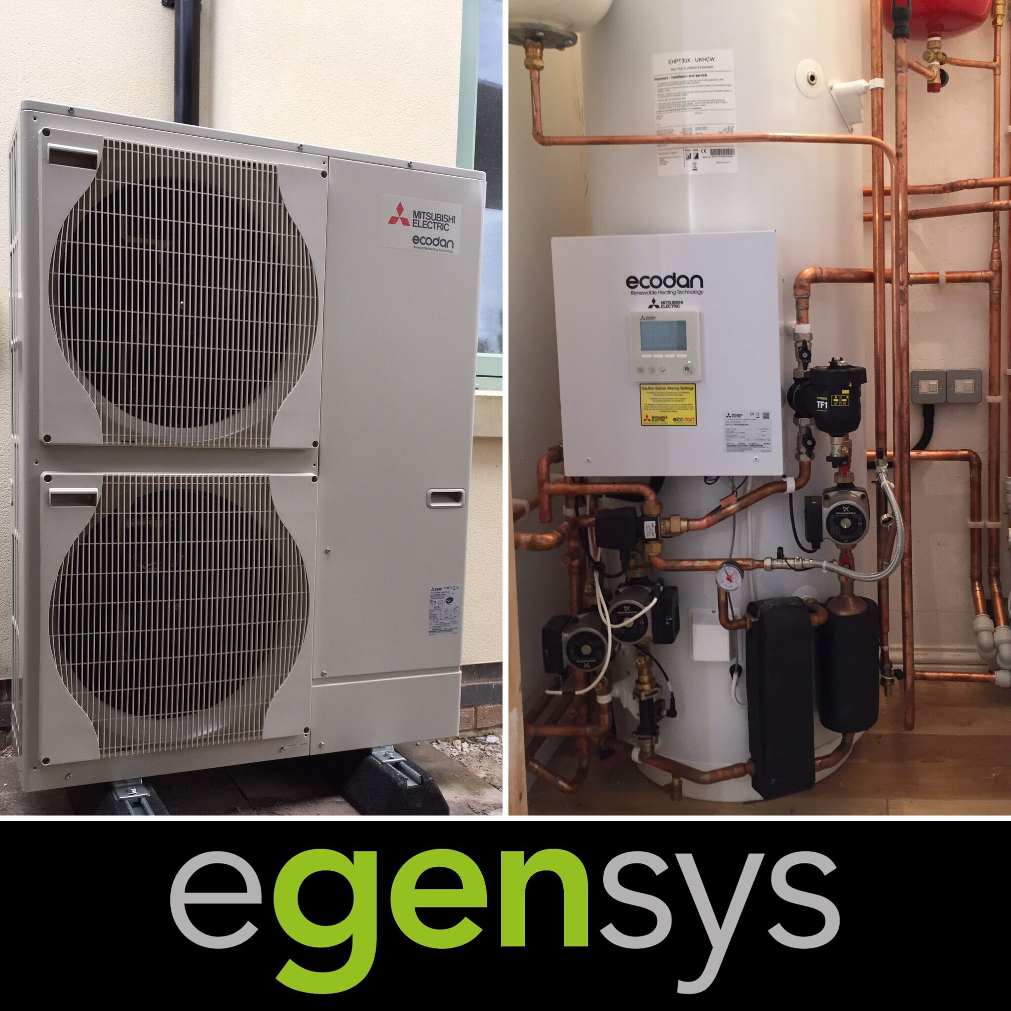 egensys on X: Mitsubishi #Ecodan PUHZ-W112VHA 11.2kW Air Source Heat Pump  with 300L Mitsubishi Cylinder. Installed in Ashbourne, Derbyshire.  #meuk_les https://t.co/1lxhyeF5YR / X