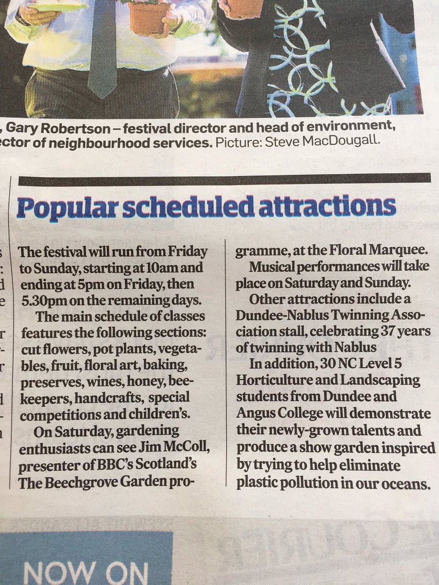 DASAVPKingsway's tweet photo. In the courier today about my horticulture dept at dundee flower &amp; food festival @dundee_angus https://t.co/5jH1PCgp9g