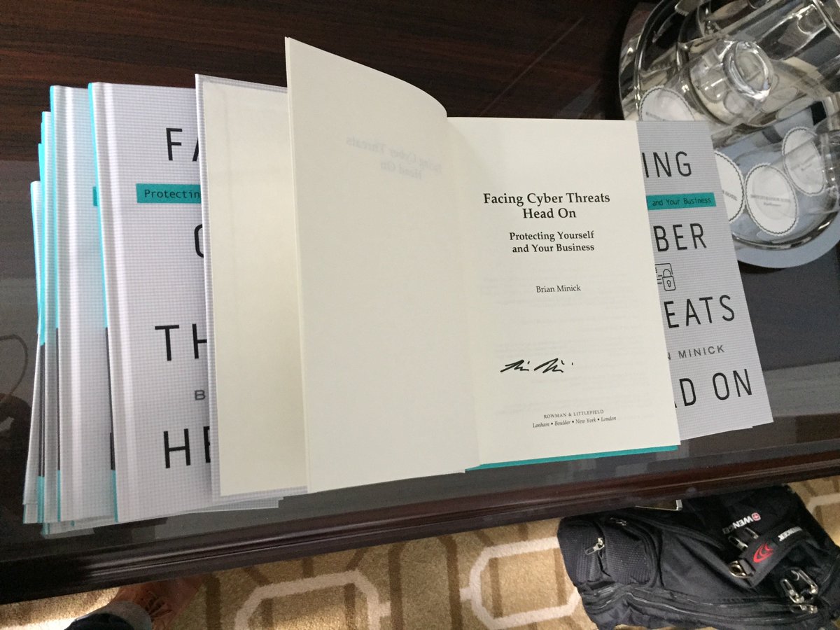 minickbd's tweet photo. Had a great time discussing cyber with the CD&amp;R IT Leaders.  I hope all of you enjoy my book #FacingCyberHeadOn https://t.co/u6hnJH8z2O