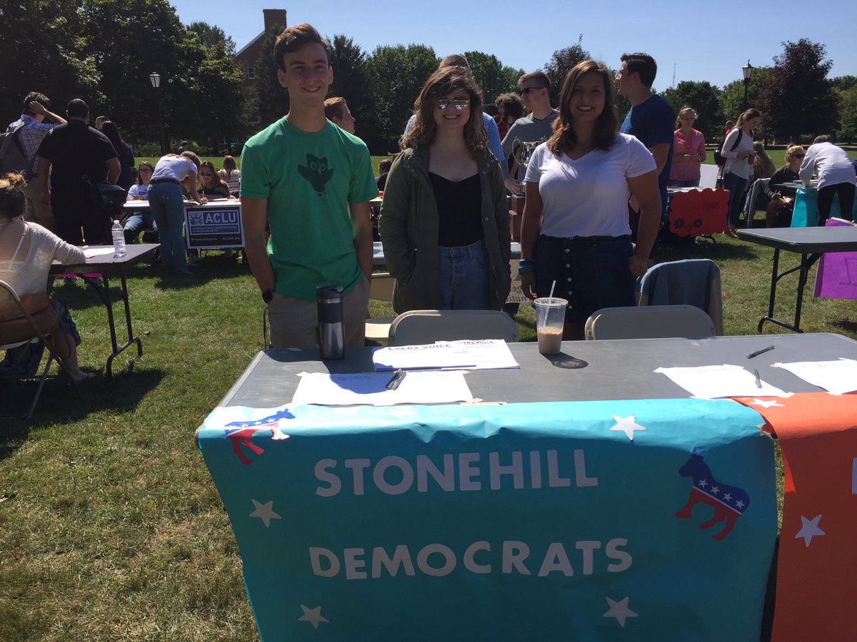 StonehillDems's tweet photo. Come visit us at the @stonehill_info activities fair!!! https://t.co/hoGsjCCaF9