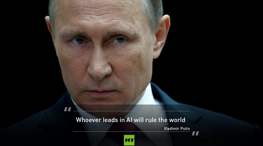 RT_com's tweet photo. ‘Whoever becomes the leader in this sphere will become the ruler of the world’ Putin says https://t.co/NwQ2pLHZeD https://t.co/OpfNkTsLtr