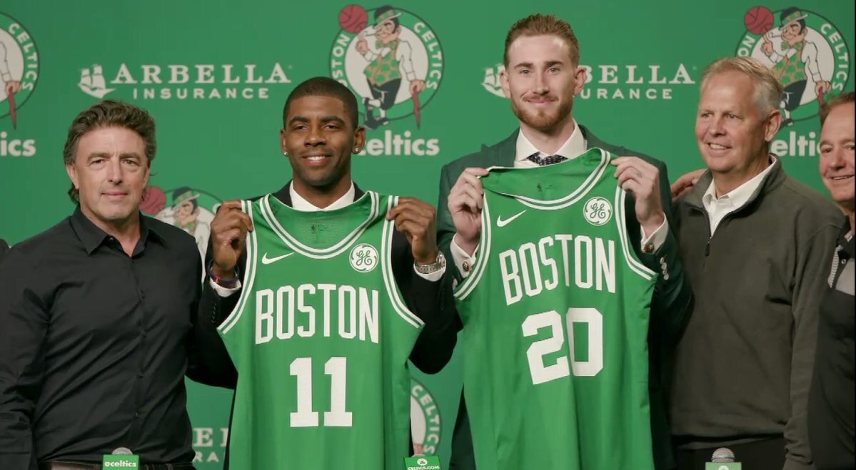 The newest @Celtics are introduced in Boston.