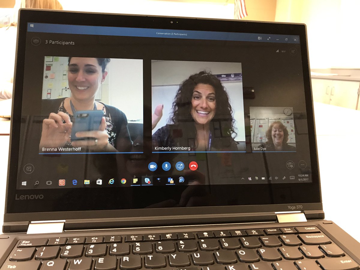 Elementary Principals learning to use Business Skype for collaboration!  Woo Hoo!!!
