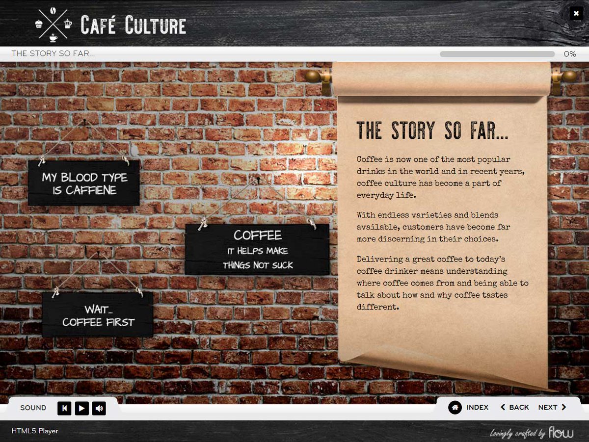FlowTraining's tweet photo. We are excited to share a sneak preview of our new Café Culture suite. Next level awesome content from our #creative team #online #learning https://t.co/rVMk6K2yu2