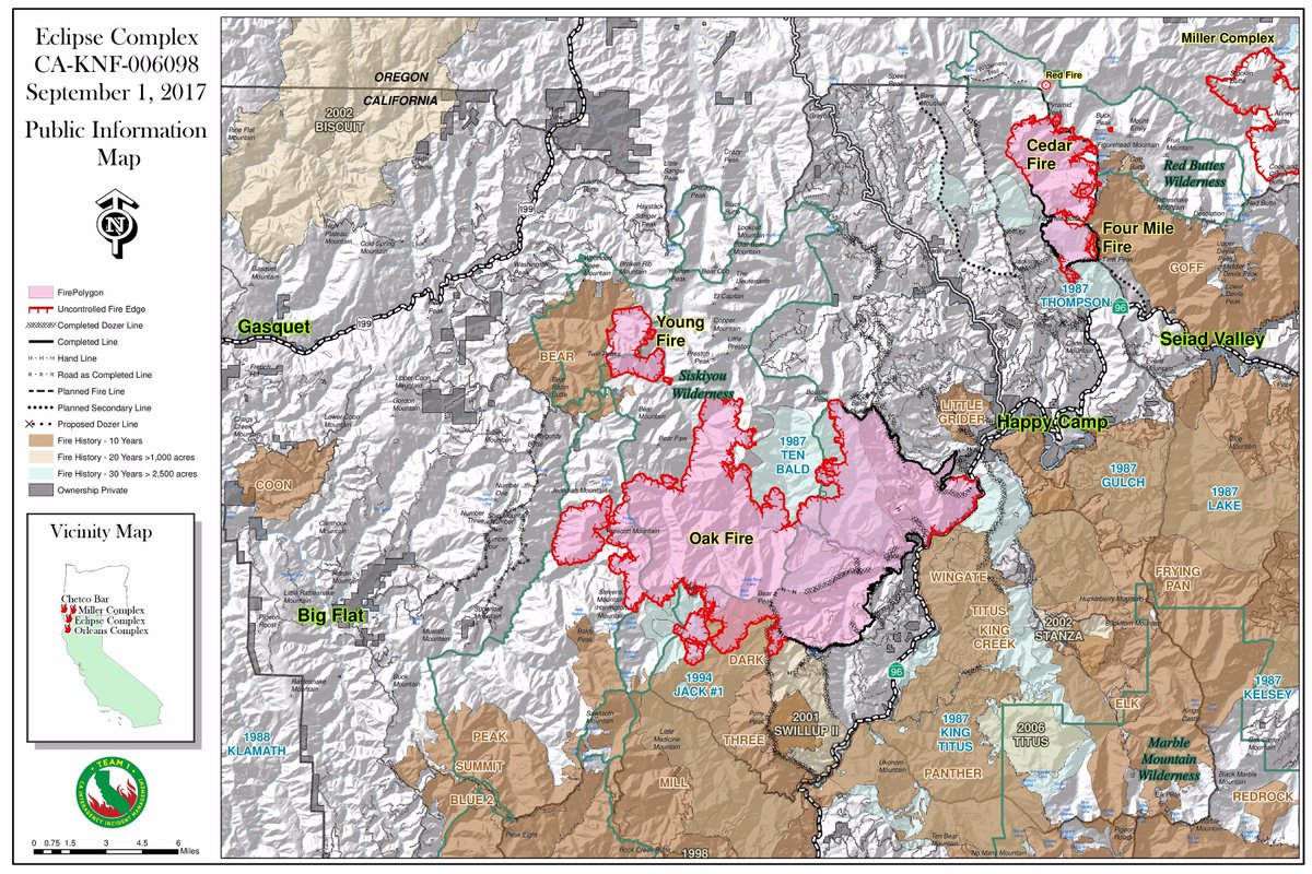SixRiversNF's tweet photo. The Young and Oak Fires started to grow together yesterday on the #EclipseFire. Visit https://t.co/kNsJj86r9u  to learn more. https://t.co/yQRg0MroMV