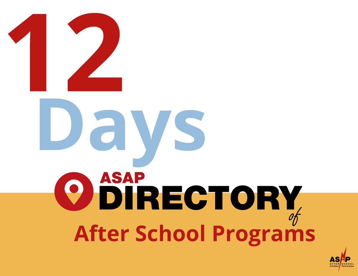 PhillyASAP's tweet photo. 12 days #asapdirectory #afterschool #back2afterschool @PhillyDailyNews @PHLschools https://t.co/odhDY2DLbJ