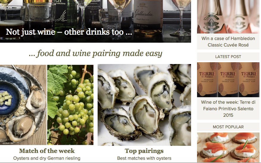 SO, Twitter. I've relaunched my website thanks to sterling efforts from the brilliant <a href="/fuzzylime/">fuzzylime</a> and @millerdesignuk matchingfoodandwine.com