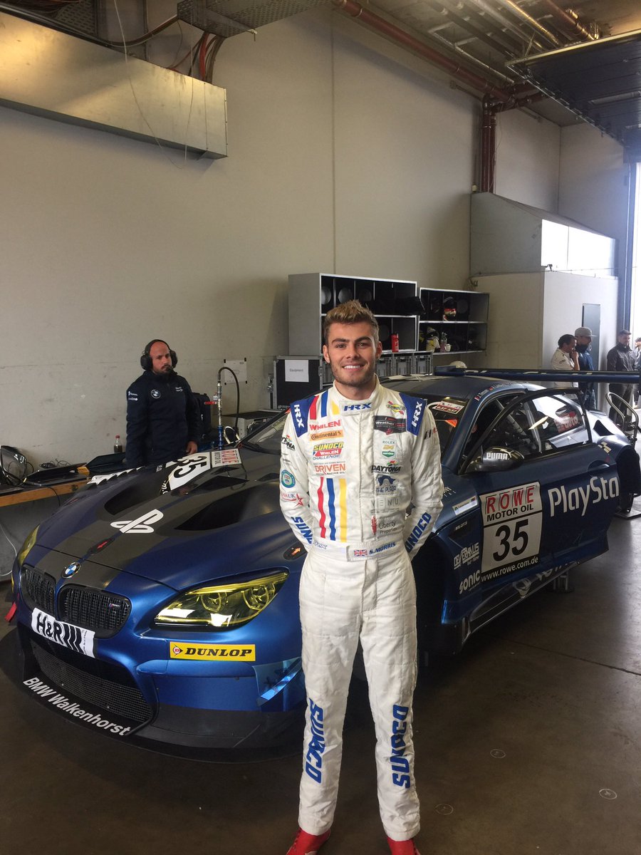 SebMorris31's tweet photo. As you can see by my joker like grin I was pretty chuffed with my first go in a GT3 round here 😬 13 miles of pure excitement @PurpleDot_ https://t.co/yl4hvOr6RQ