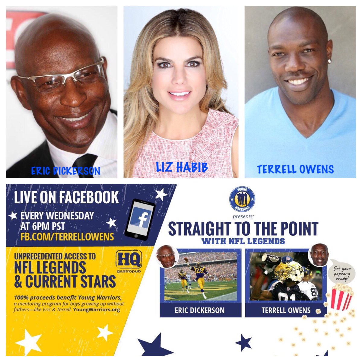 Next Wednesday we are going live w/ <a href="/LizHabib/">Liz Habib</a> <a href="/HQgastropub/">HQ Gastropub</a> thanks to <a href="/YoungWarriorsLA/">Young Warriors</a> so #getchyapopcornready! #FatherlessNoMore