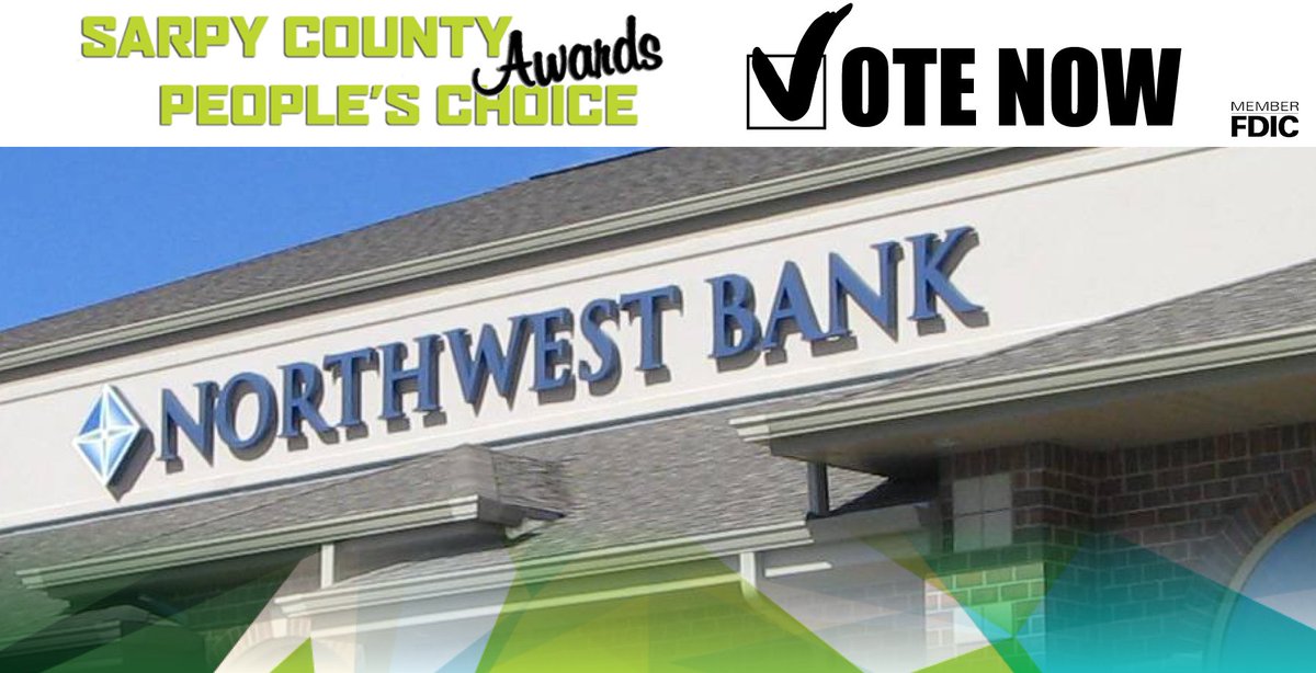 Northwest_Bank's tweet photo. Vote Northwest Bank now through September 20th for the Sarpy County Peopleโs Choice Award! #2015winner #2016winner https://t.co/vg2DTjRybs https://t.co/hUSDvFmjwK