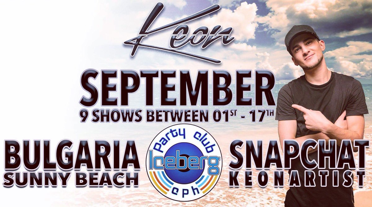 itsKeonHill's tweet photo. The motive for the first two weeks in September looks like this!!' See you there!! #SunnyBeach #Icebergclub @IcebergCPH https://t.co/dRpQerVK0E