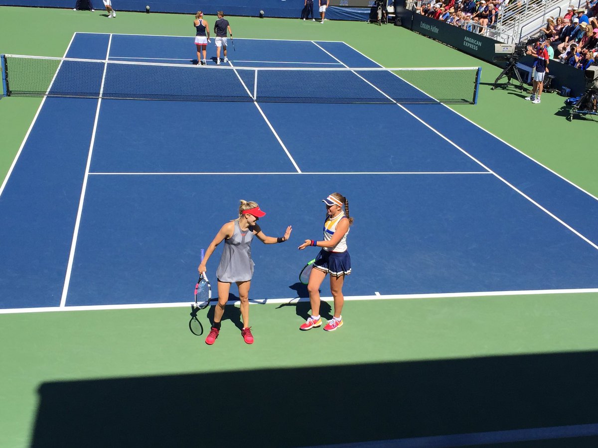 SabrinaLizzy70's tweet photo. Genie &amp; Ostapenko are a dream doubles team. https://t.co/p21teO4ZOy