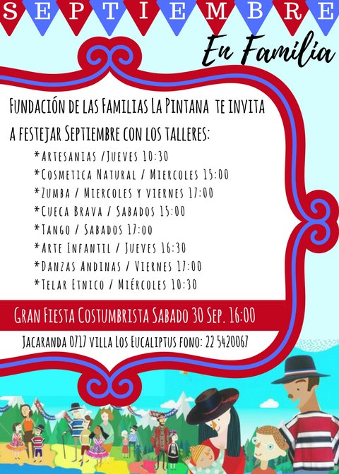 fundapintana's tweet photo. Actividades #septiembreenfamilia La Pintana todas y todos bienvenidos!!! @NikoRoman2 @tererey3 @fundapintana https://t.co/J9d1NoNBy8
